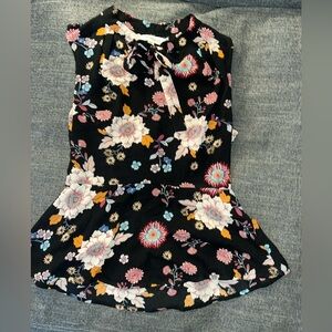 Monteau Black Floral Top
